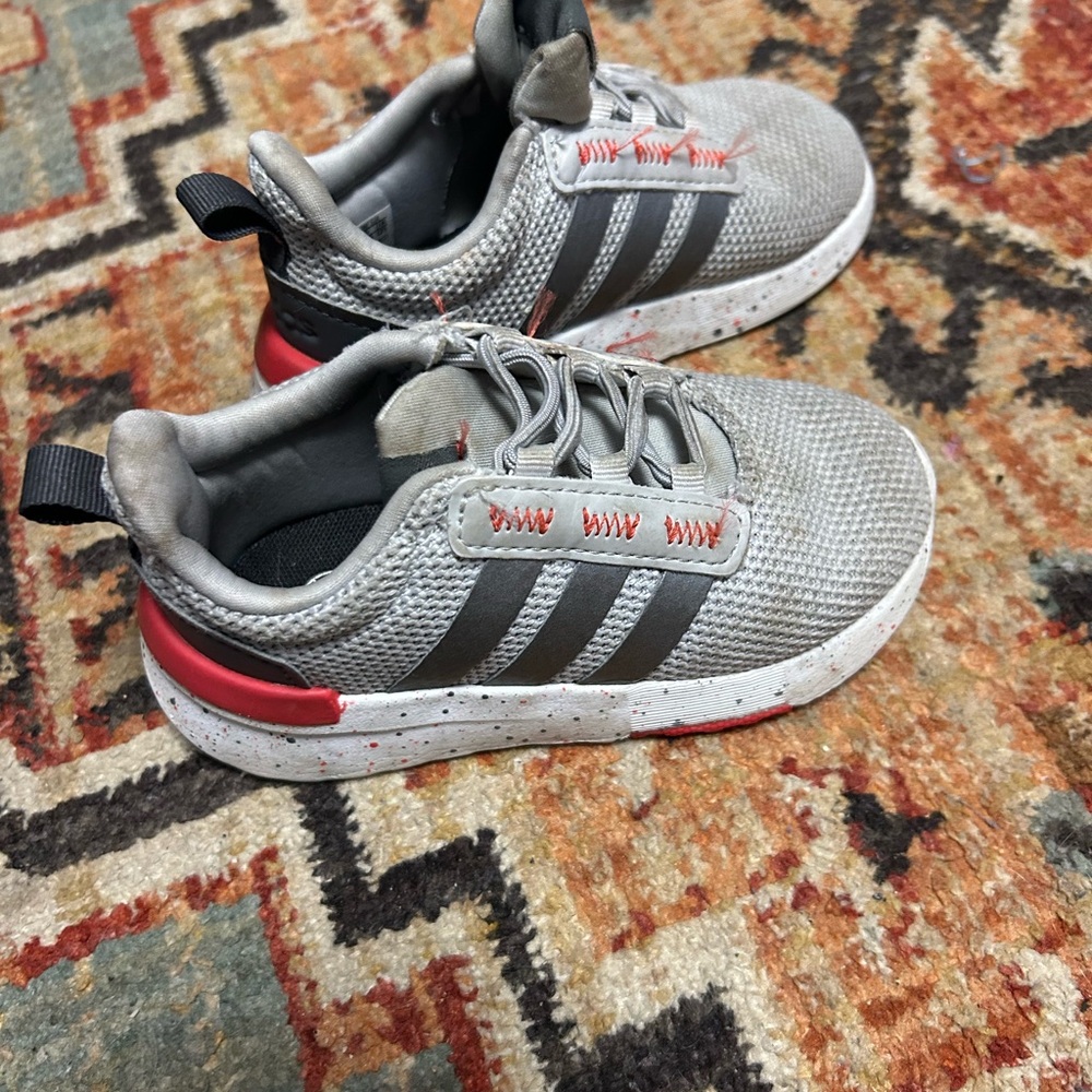 Adidas Toddler Gray and Red Sneakers